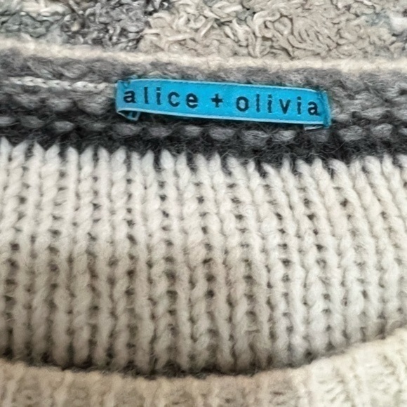Alice + Olivia Sweater womens size small winter wool blend colorblock - Picture 9 of 10